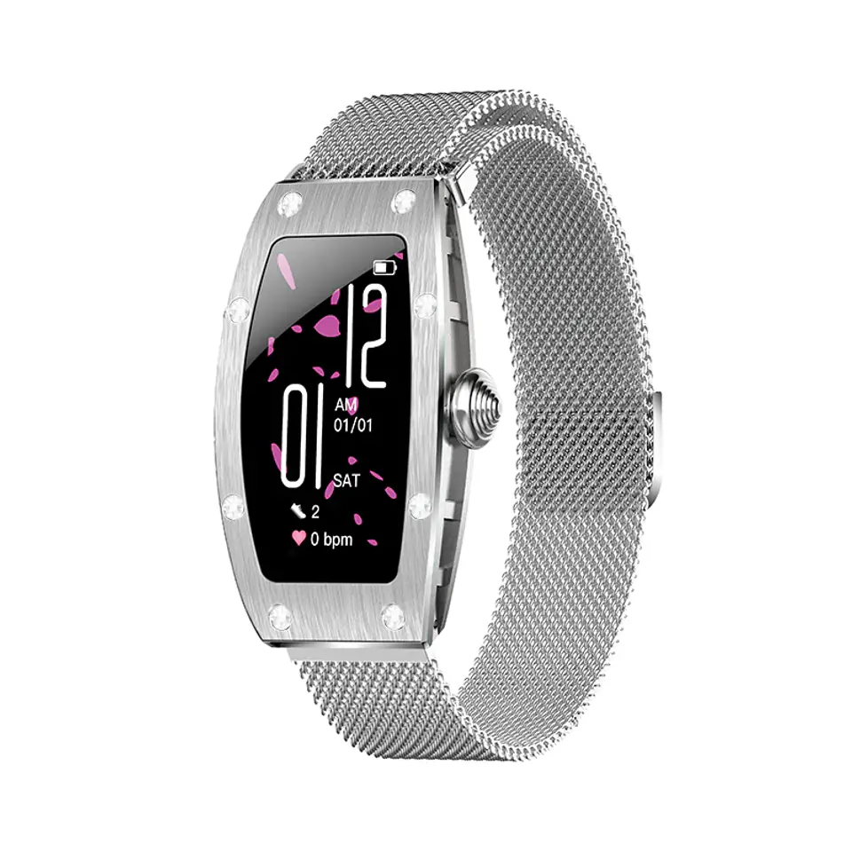 ⁨Kumi K18 Svarovski smartwatch silver⁩ at Wasserman.eu