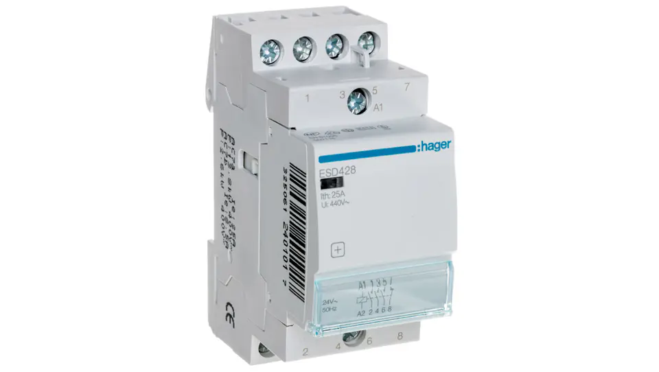 ⁨Modular contactor 25A 3Z 1R 24V AC ESD428⁩ at Wasserman.eu