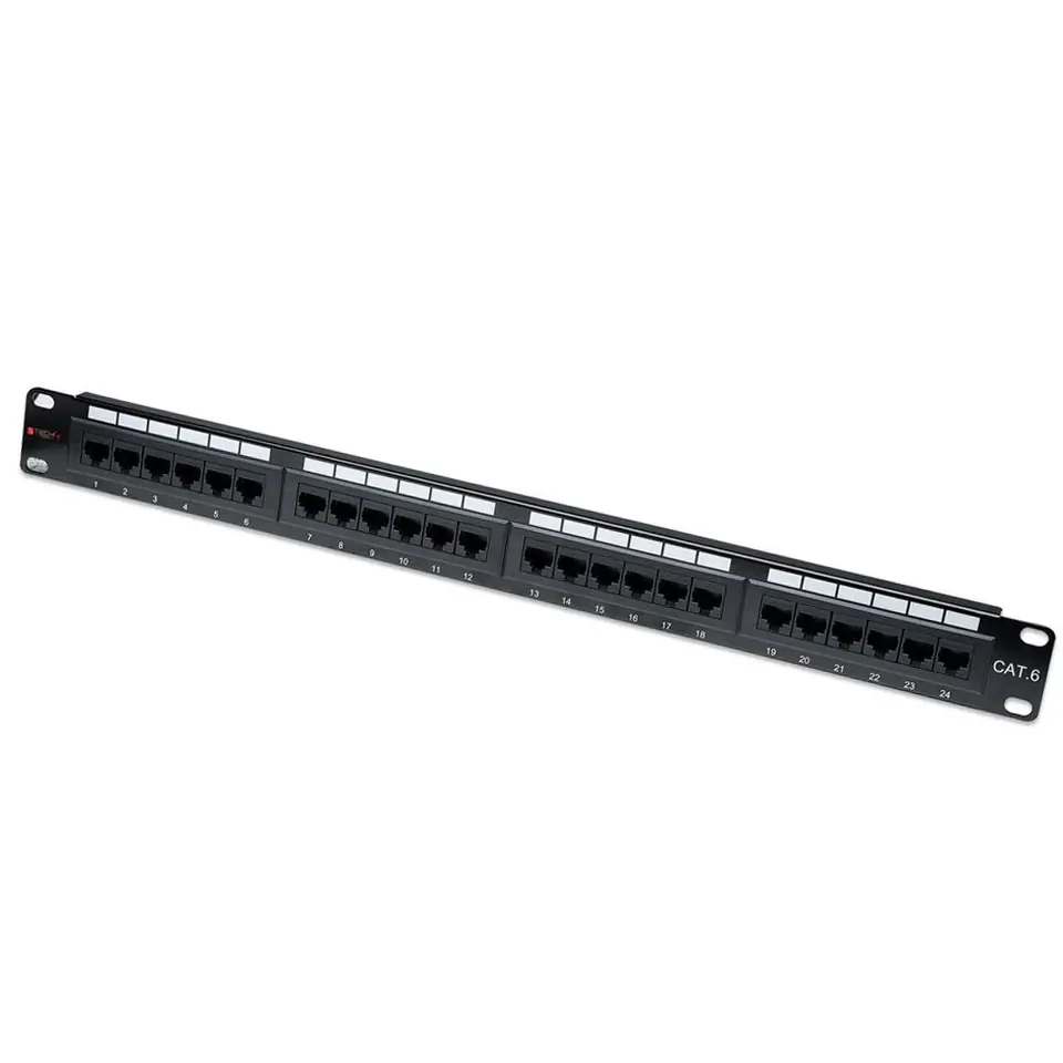 ⁨Techly Patch Panel UTP 24 Ports RJ45 Cat.6 I-PP 24-RU-C6T⁩ at Wasserman.eu