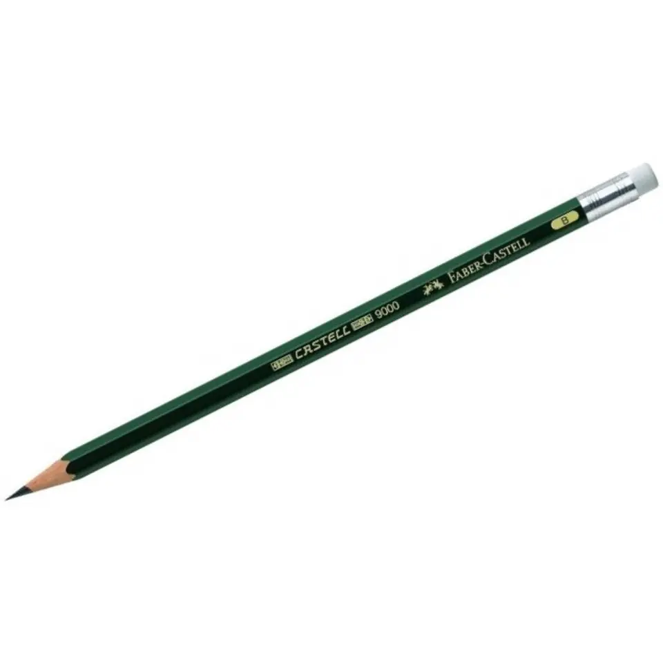 ⁨Ołówek CASTELL 9000 B z gumką (12szt.) 119201 Faber-Castell⁩ w sklepie Wasserman.eu