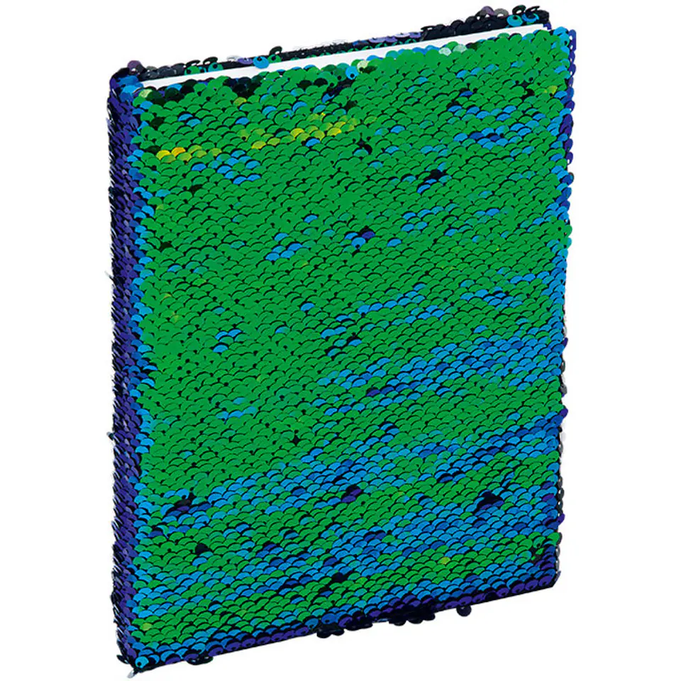 ⁨Notanik z cekinami A5 96k linia zielono-czarny 150-1428 GRAND⁩ w sklepie Wasserman.eu