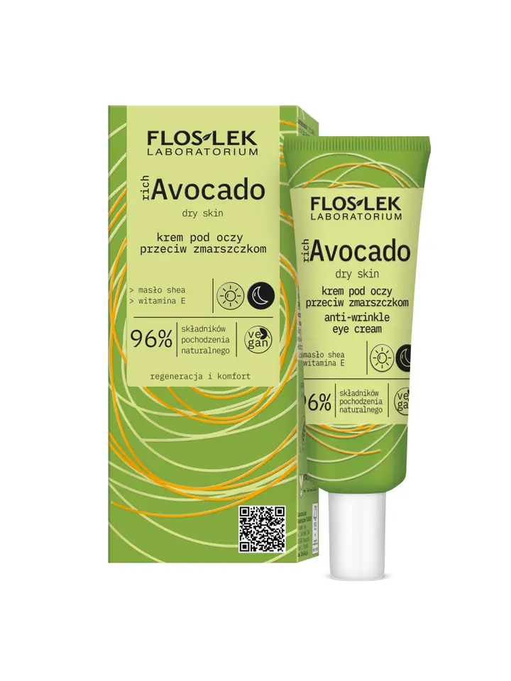 ⁨FLOSLEK richAvocado Krem pod oczy przeciw zmarszczkom - skóra sucha 30ml⁩ w sklepie Wasserman.eu