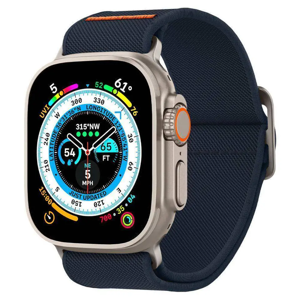 ⁨Pasek do APPLE WATCH 4 / 5 / 6 / 7 / 8 / SE / ULTRA (42 / 44 / 45 / 49 MM) Spigen Fit Lite Ultra granatowe⁩ w sklepie Wasserman.eu