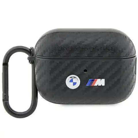 ⁨Oryginalne Etui APPLE AIRPODS PRO 2 BMW Carbon Double Metal Logo (BMAP2WMPUCA2) czarne⁩ w sklepie Wasserman.eu