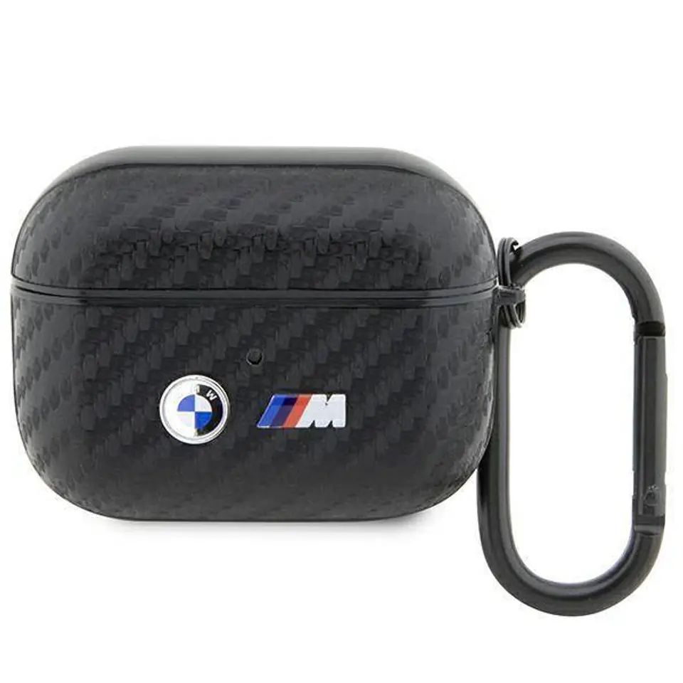 ⁨Oryginalne Etui APPLE AIRPODS PRO BMW Carbon Double Metal Logo (BMAPWMPUCA2) czarne⁩ w sklepie Wasserman.eu