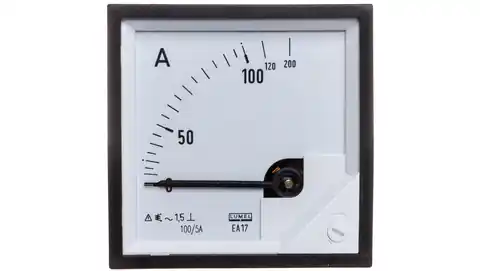 ⁨Ammeter analog panel mount 100/200A for transformer 100/5A 72x72mm IP50 C3 K=90 st. EA17N F41600000000⁩ at Wasserman.eu