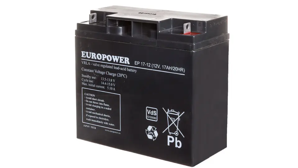 ⁨Maintenance-free battery AGM 17Ah 12V Europower EP 17-12⁩ at Wasserman.eu