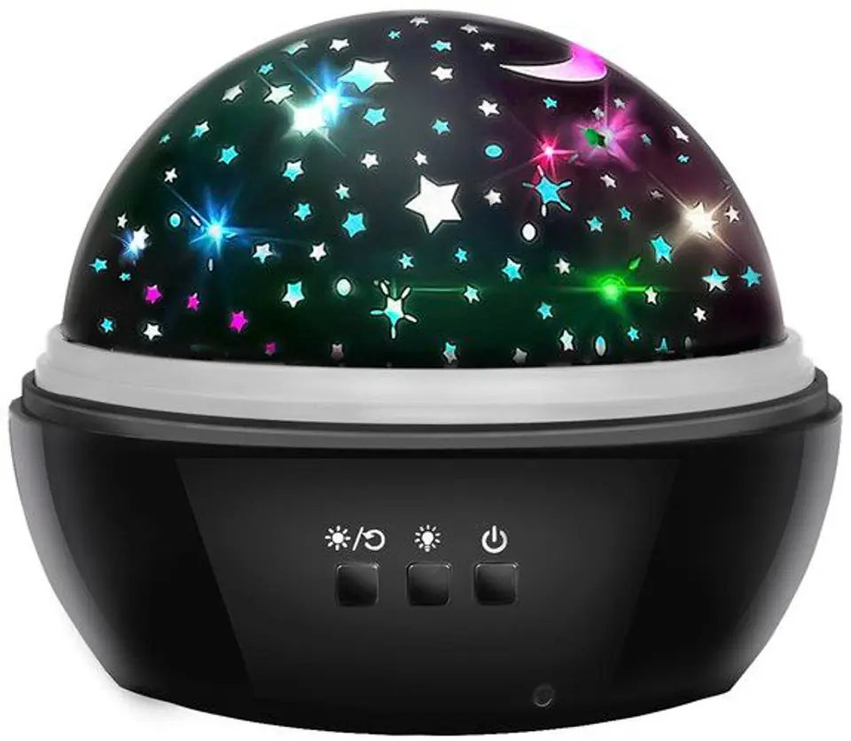 ⁨Lampka nocna z projektorem- czarna LP16857⁩ w sklepie Wasserman.eu