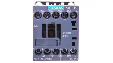 ⁨Przekaźnik pomocniczy 2NO 2NC cewka 24V DC S00 połączenie śrubowe SIRIUS 3RH2122-1BB40⁩ w sklepie Wasserman.eu