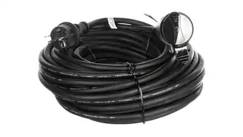 ⁨Extension cable 1-socket with/u 20m /H07RN-F 3x1,5/ black P01720⁩ at Wasserman.eu