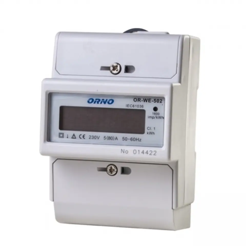 1-phase electricity consumption indicator, 80A, 3 modules, DIN TH-35mm at Wasserman.eu