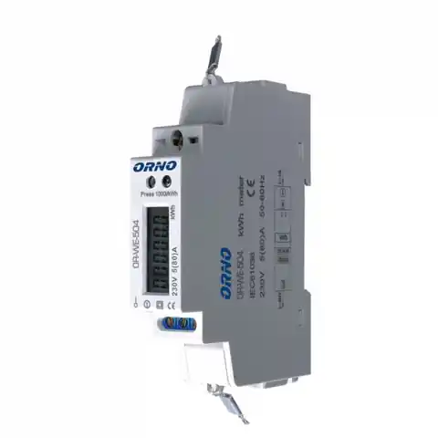 ⁨1-phase power consumption indicator, 80A, RS-485 port, 1 module, DIN TH-35mm⁩ at Wasserman.eu