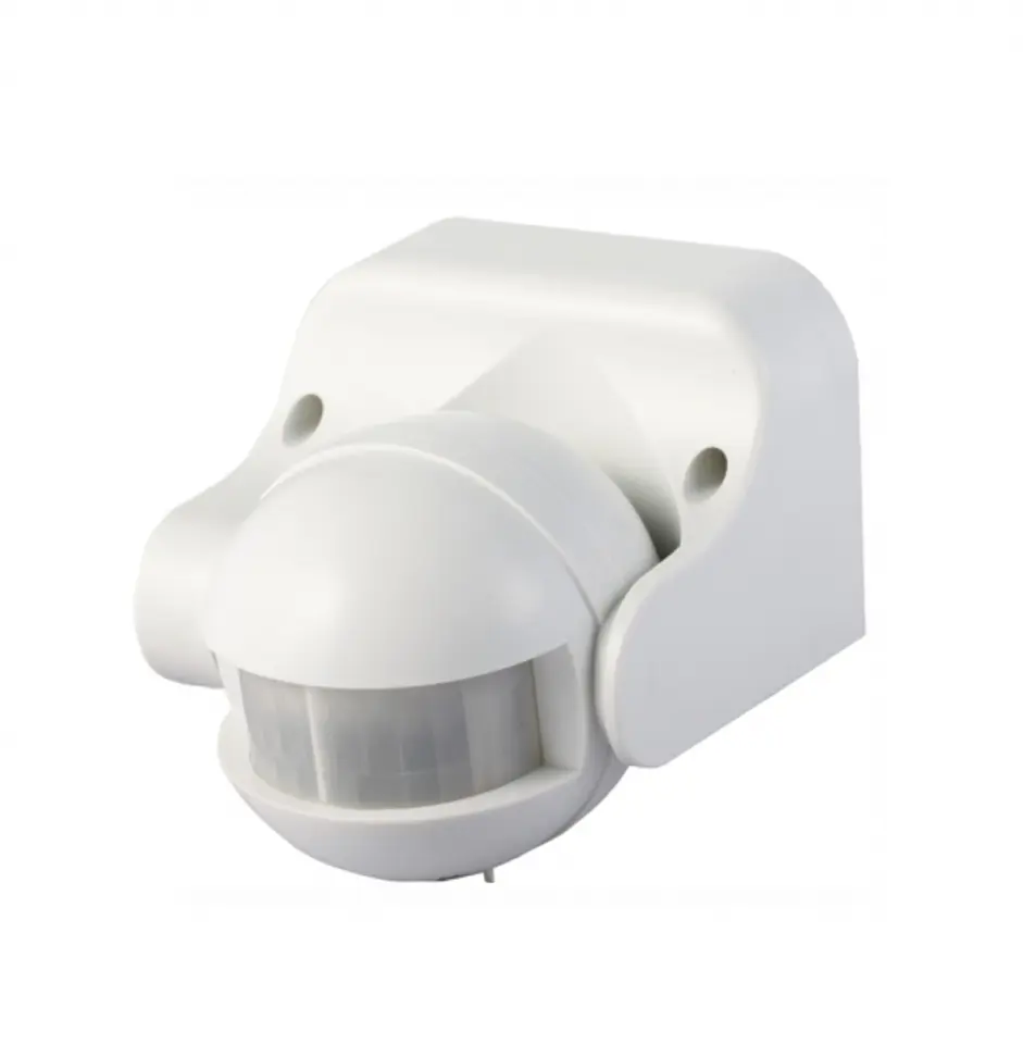 ⁨Motion sensor 180°, vertical adjustment, IP44, 1200W, white⁩ at Wasserman.eu