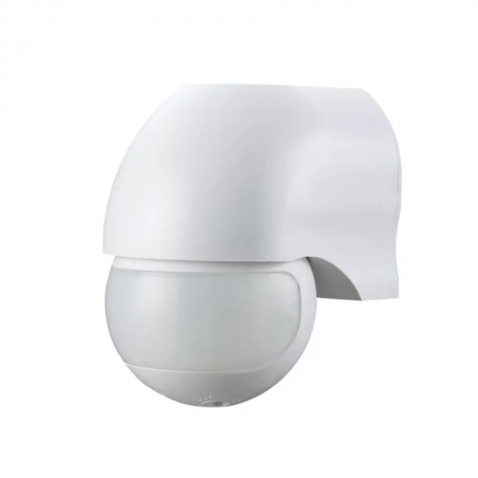 ⁨Motion sensor 180°, vertical and horizontal adjustment, IP44, 1200W, white⁩ at Wasserman.eu