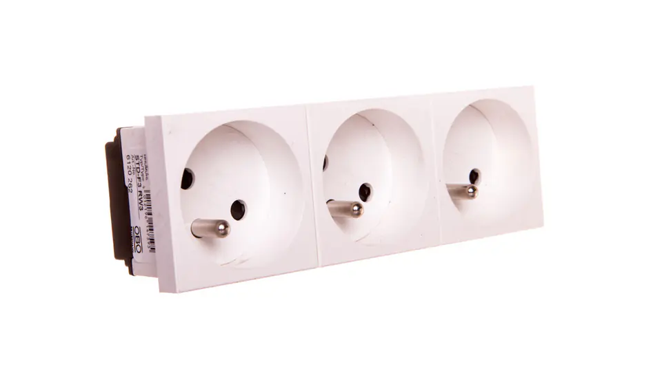 ⁨Power socket M45 triple with/u 16A white STD-F3 RW3 6120262⁩ at Wasserman.eu