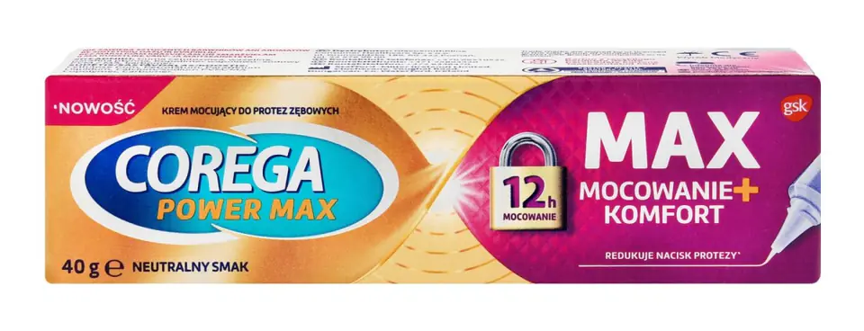 ⁨GSK COREGA Max Mocowanie + Komfort 40 g⁩ w sklepie Wasserman.eu