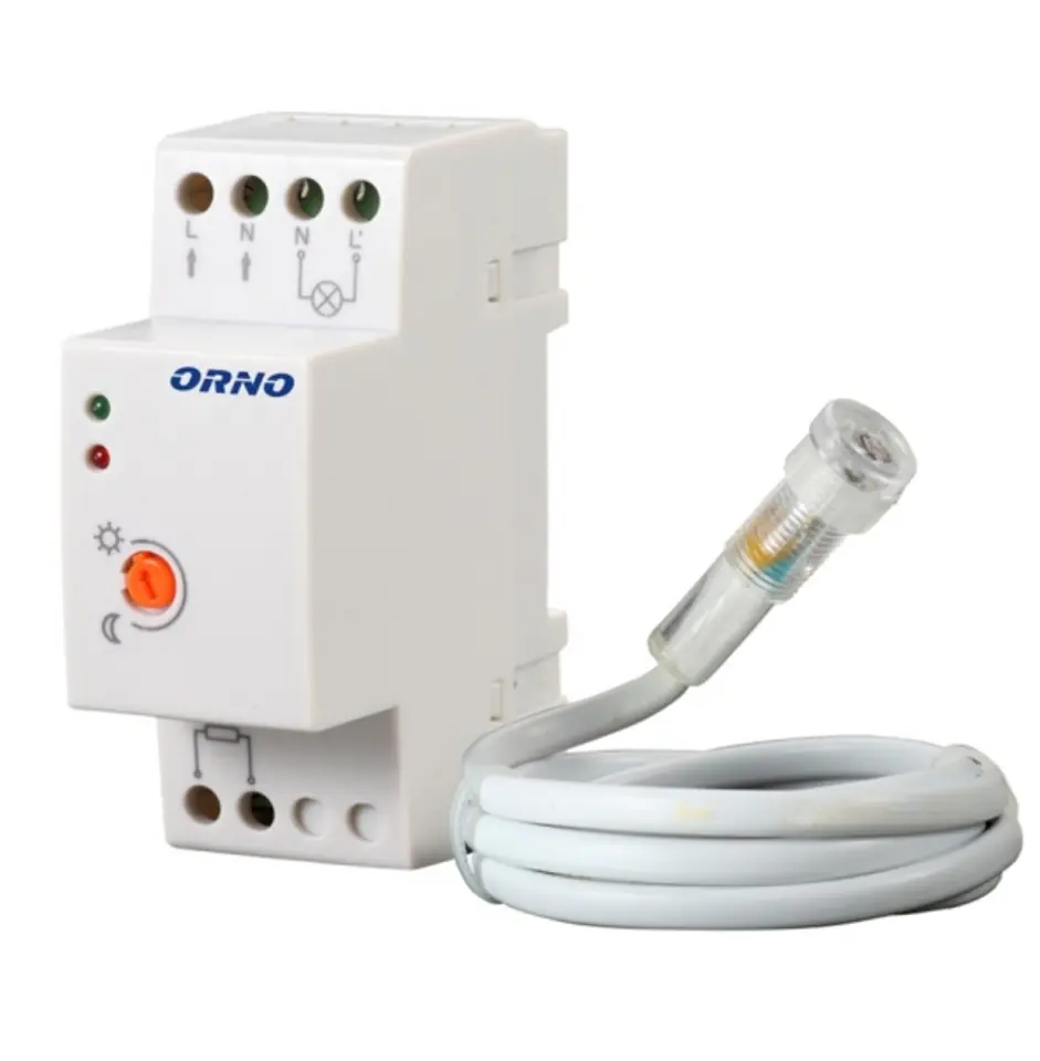 ⁨DIN rail twilight sensor with airtight external probe, IP65, 3000W⁩ at Wasserman.eu