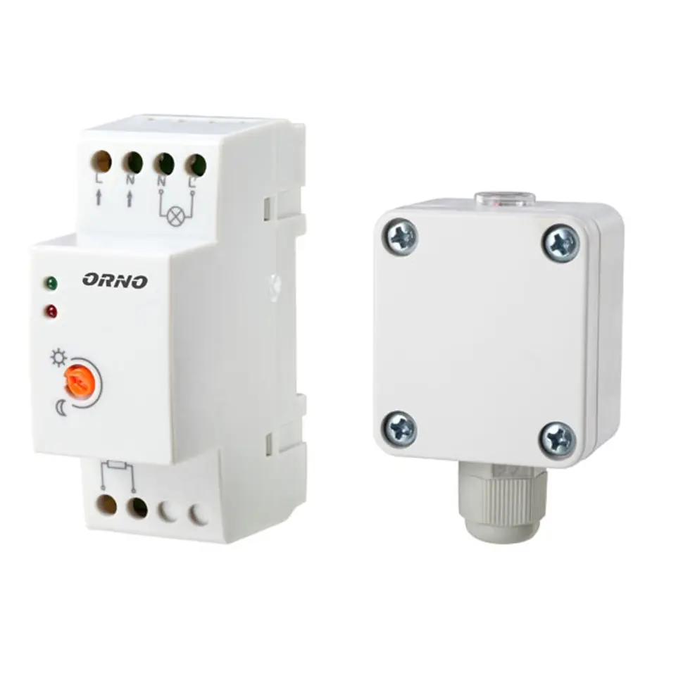 ⁨DIN rail twilight sensor with airtight external probe in a can, 2-100 LUX⁩ at Wasserman.eu