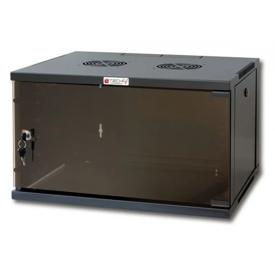 ⁨Techly 19" Wall Network Rack 9U Depth 450 Black Assembled I-CASE ER-1009B45⁩ at Wasserman.eu