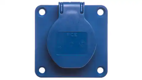 ⁨Panel mount socket 10/16A 2P+Z 230V /70x70/ blue 108-7b⁩ at Wasserman.eu
