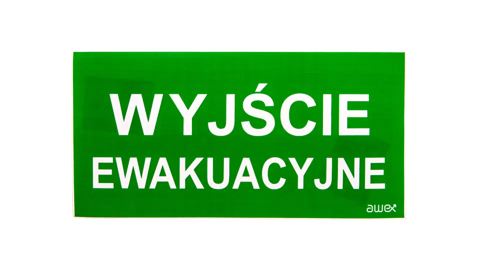 ⁨Piktogram PS21 125x250 Wyjście Ewakuacyjne logo awex (ISO7010)⁩ w sklepie Wasserman.eu