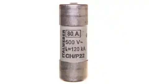 ⁨Wkładka bezpiecznikowa cylindryczna 22x58mm 80A gG 500V CH22/P /z wybijakiem/ 006711013⁩ w sklepie Wasserman.eu