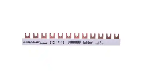 ⁨Szyna łączeniowa 1P 80A 16mm2 widełkowa (12 mod.) 1F S12 1F-10 45.121⁩ w sklepie Wasserman.eu