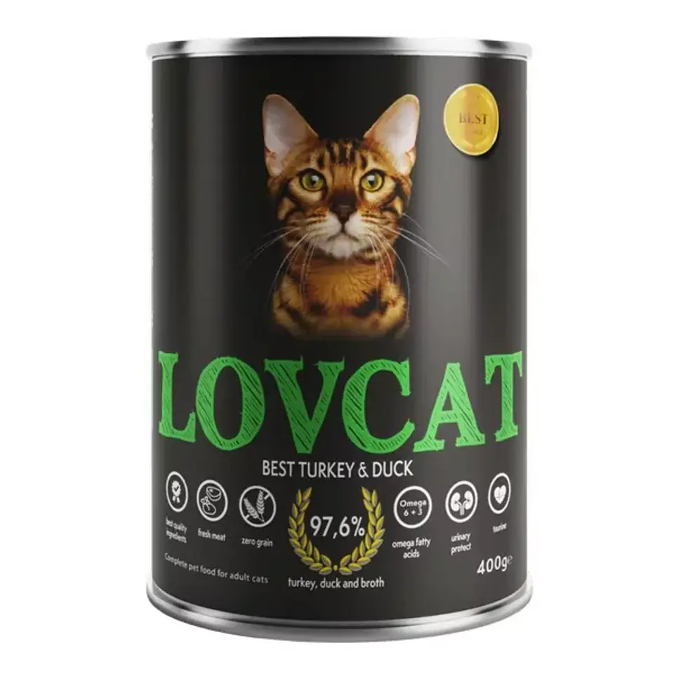 ⁨Lovcat Best Turkey & Duck can 400g⁩ at Wasserman.eu