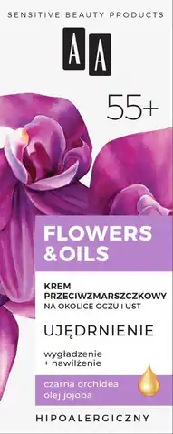 ⁨AA Flowers & Oils 55+ Krem przeciwzmarszczkowy na okolice oczu i ust - ujędrnienie 15ml⁩ w sklepie Wasserman.eu
