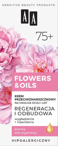 ⁨AA Flowers & Oils 75+ Krem przeciwzmarszczkowy na okolice oczu i ust - regeneracja i odbudowa 15ml⁩ w sklepie Wasserman.eu