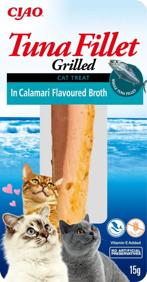 ⁨INABA Grilled Tuna in calamari flavoured broth - cat treats - 15 g⁩ at Wasserman.eu