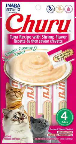 ⁨INABA Churu Tuna with shrimp flavour - Katze behandeln - 4x14 g⁩ im Wasserman.eu