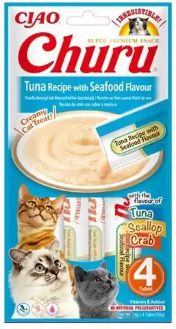 ⁨INABA Churu Tuna receipe with seafood flavour - Katze behandeln - 4x14 g⁩ im Wasserman.eu