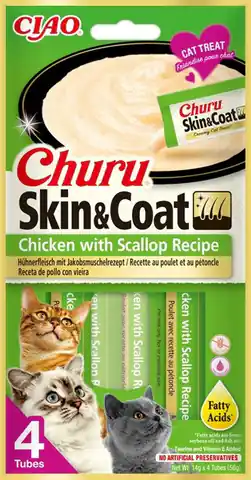 ⁨INABA Churu Skin&Coat Chicken with scallop recipe - Katze behandeln - 4x14 g⁩ im Wasserman.eu