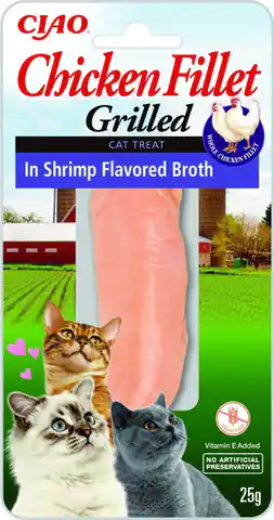 ⁨INABA Grilled Chicken Extra tender fillet in shrimp flavored broth - Katze behandeln - 25 g⁩ im Wasserman.eu