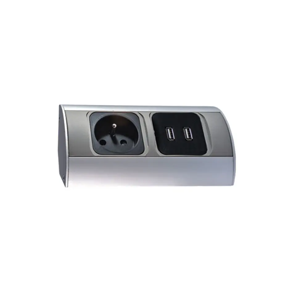 Gniazdo meblowe 1x2P+Z, 2xUSB w sklepie Wasserman.eu