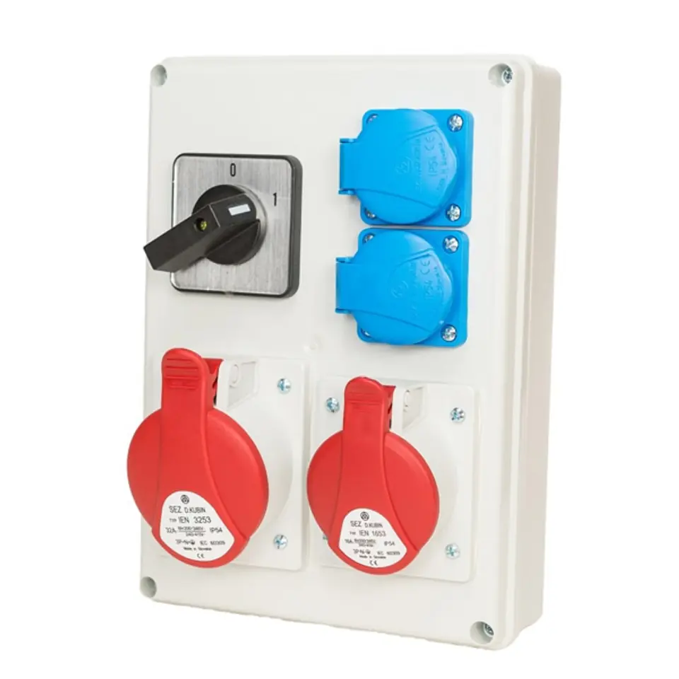 ⁨Switchgear 1x16A/5P, 1x32/5P, 2x230V, TVM 21, IP44, off 0-1⁩ at Wasserman.eu