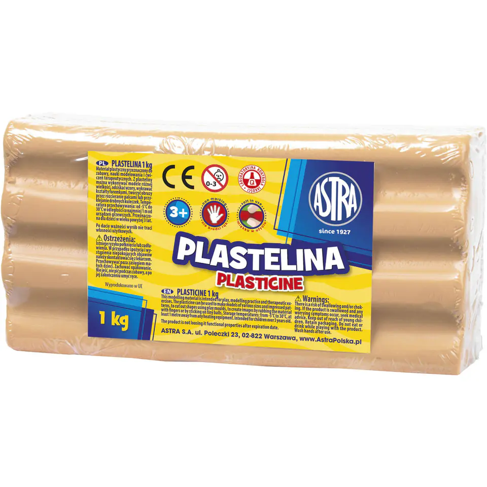 ⁨Plastelina szkolna dla dzieci 1kg cielista 303111003 ASTRA⁩ w sklepie Wasserman.eu