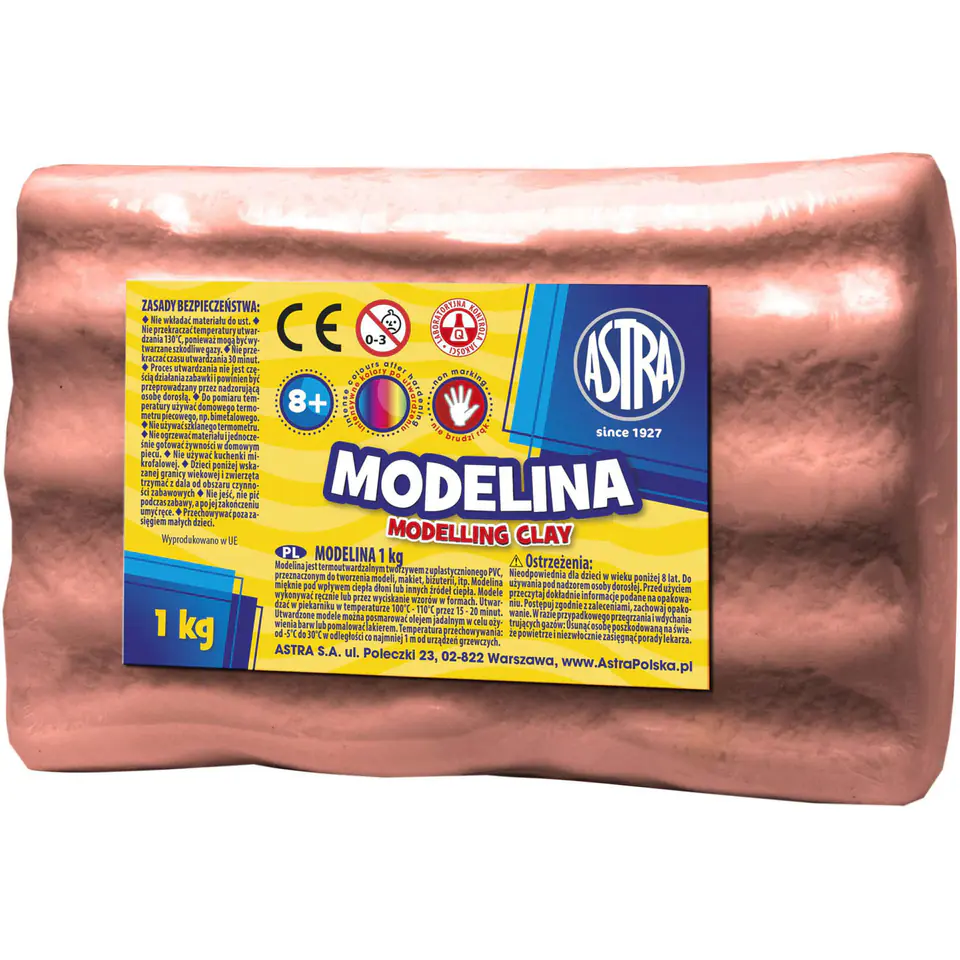 ⁨Modelina termoutwardzalna 1kg mleczna czekolada brązowa 304118006 ASTRA⁩ w sklepie Wasserman.eu