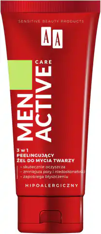 ⁨AA Men Active Care Peelingujący Żel do mycia twarzy 3w1 150ml⁩ w sklepie Wasserman.eu