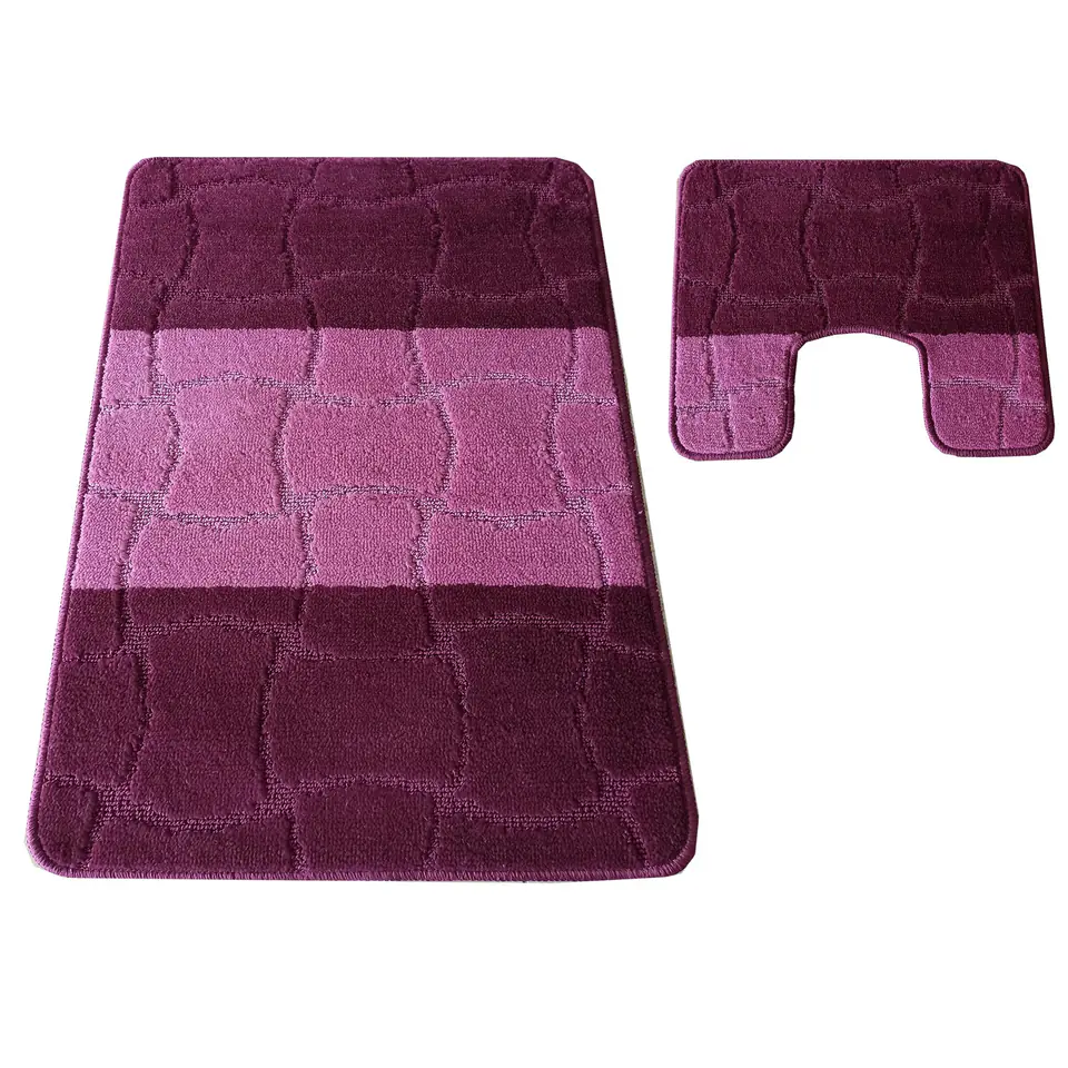 ⁨Komplet łazienkowy Montana z wycięciem Sariyer XL Aubergine : Rozmiar - Komplet (60 cm x 100 cm i 50 cm x 60 cm)⁩ w sklepie Wasserman.eu