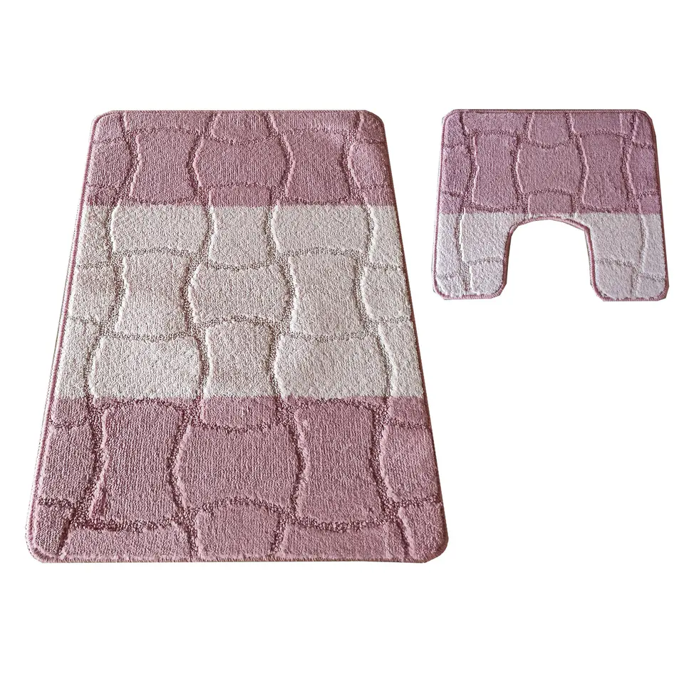 ⁨Komplet łazienkowy Montana z wycięciem Sariyer XL Dusty Rose : Rozmiar - Komplet (60 cm x 100 cm i 50 cm x 60 cm)⁩ w sklepie Wasserman.eu