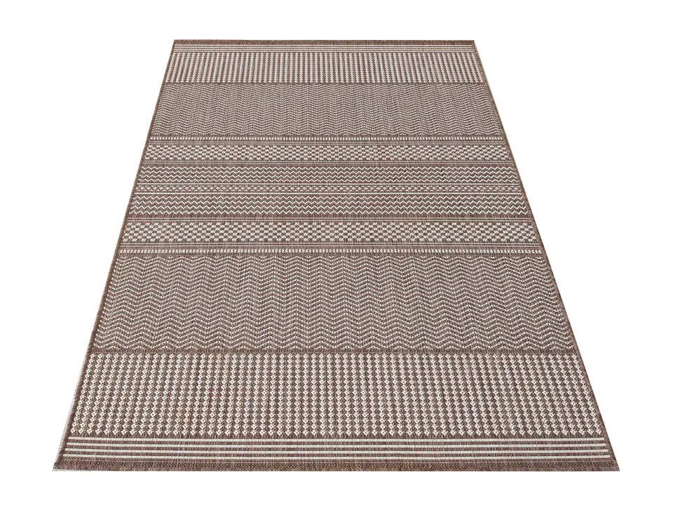 ⁨Dywan sznurkowy dwustronny ZARA 12 brązowy : Kolor - brązowy, Rozmiar - 120 x 170 cm⁩ w sklepie Wasserman.eu
