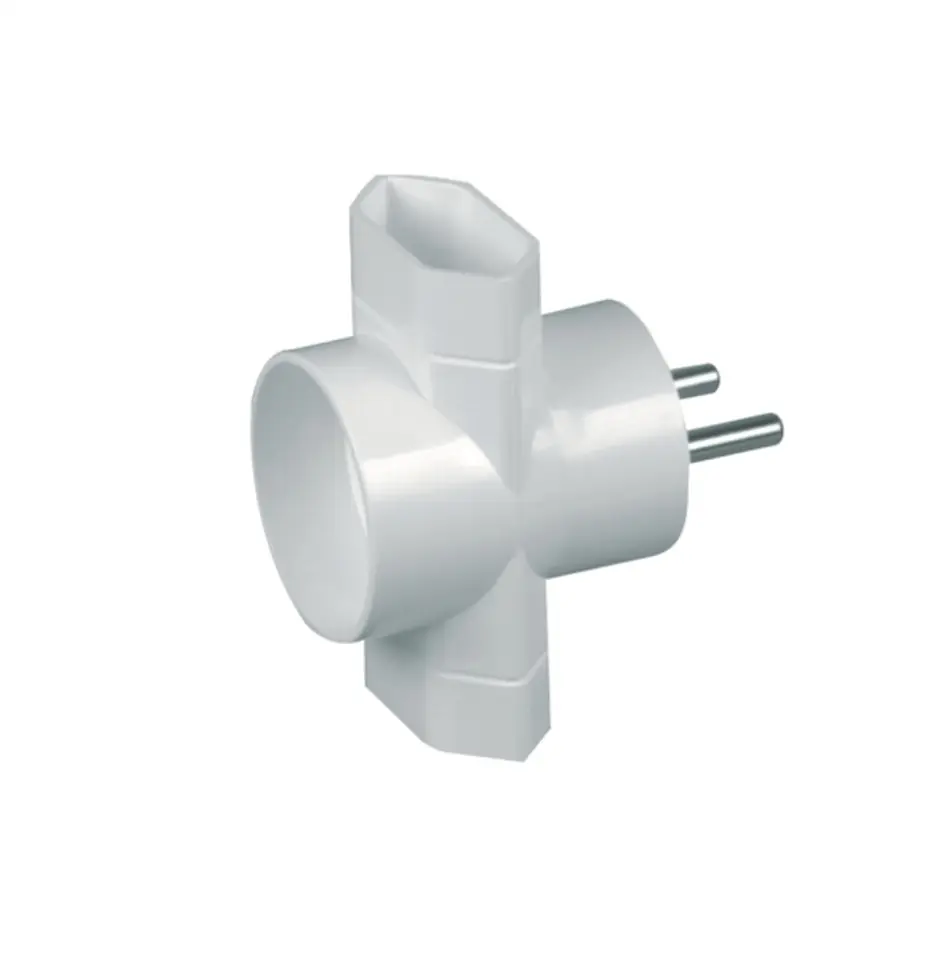 ⁨Plug horn 2xEuro + 1x2P white R-1⁩ at Wasserman.eu