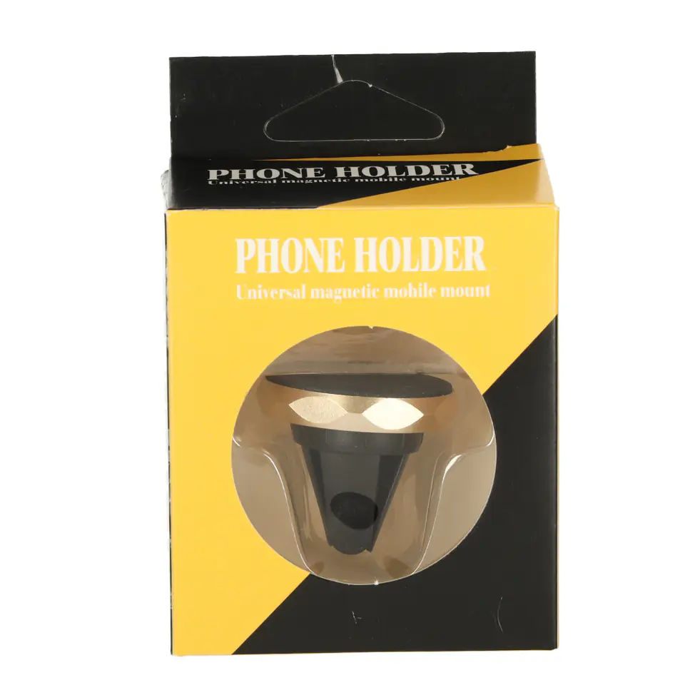 ⁨Uchwyt magnetyczny do telefonu holder samochodowy na kratkę wywiew złoty⁩ w sklepie Wasserman.eu