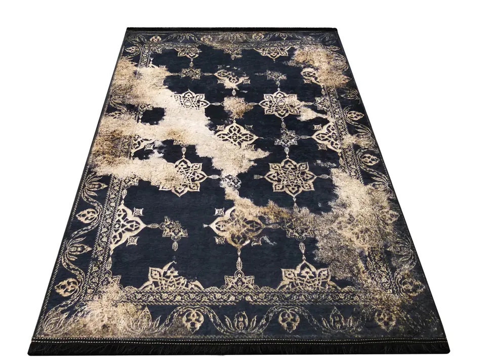 ⁨Dywan BLACK and GOLD 07 : Kolor - czarny, Rozmiar - 160 x 220 cm⁩ w sklepie Wasserman.eu