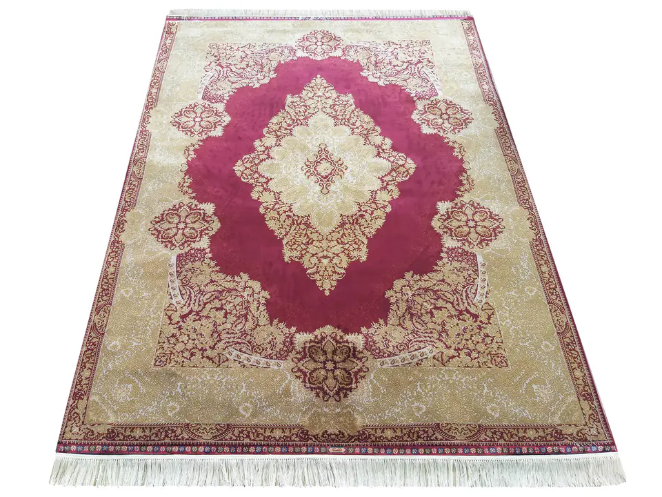 ⁨Dywan Ekskluzywny Qum Silk 02 Red : Kolor - czerwony, Rozmiar - 160 x 230 cm⁩ w sklepie Wasserman.eu