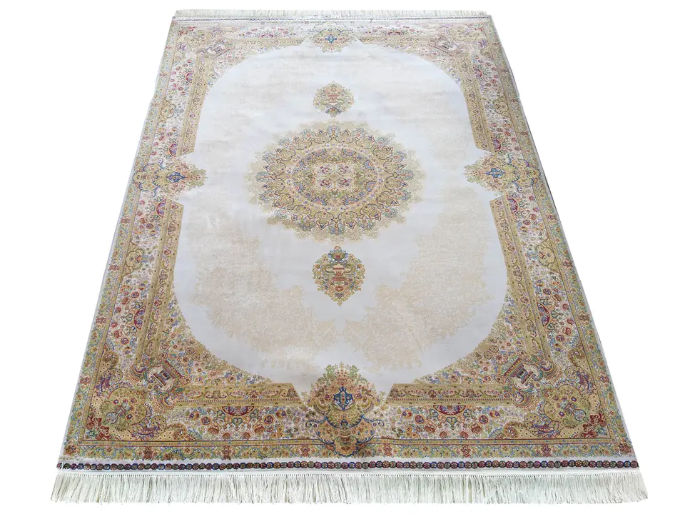 ⁨Dywan Ekskluzywny Qum Silk 03 Cream : Rozmiar - 150 x 230 cm, Kolor - kremowy⁩ w sklepie Wasserman.eu