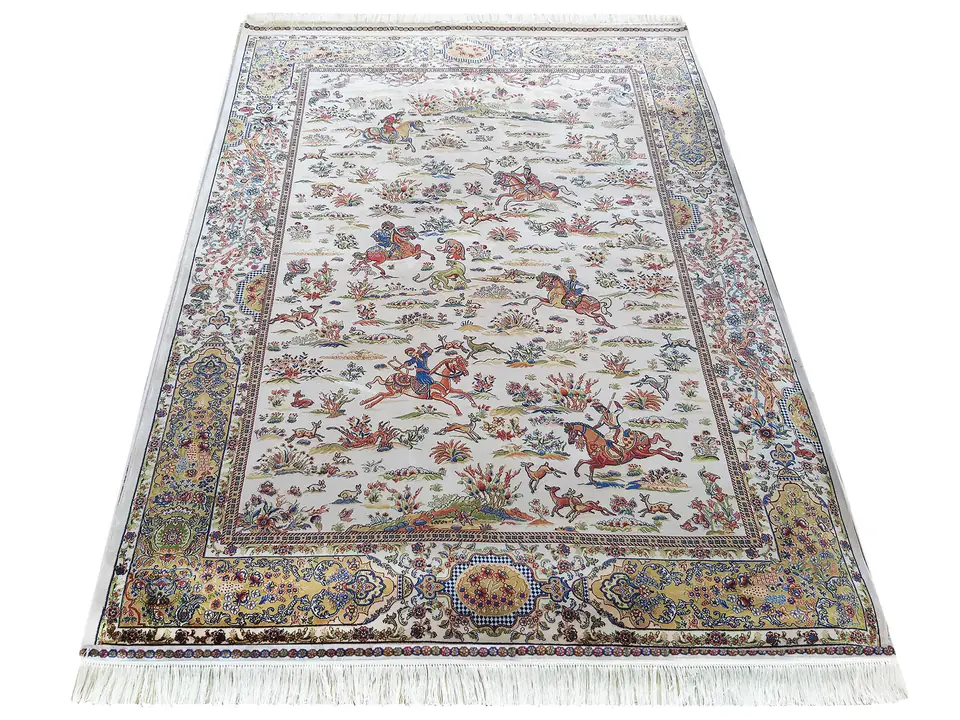 ⁨Dywan Ekskluzywny Qum Silk 10 Cream : Rozmiar - 160 x 230 cm, Kolor - kremowy⁩ w sklepie Wasserman.eu