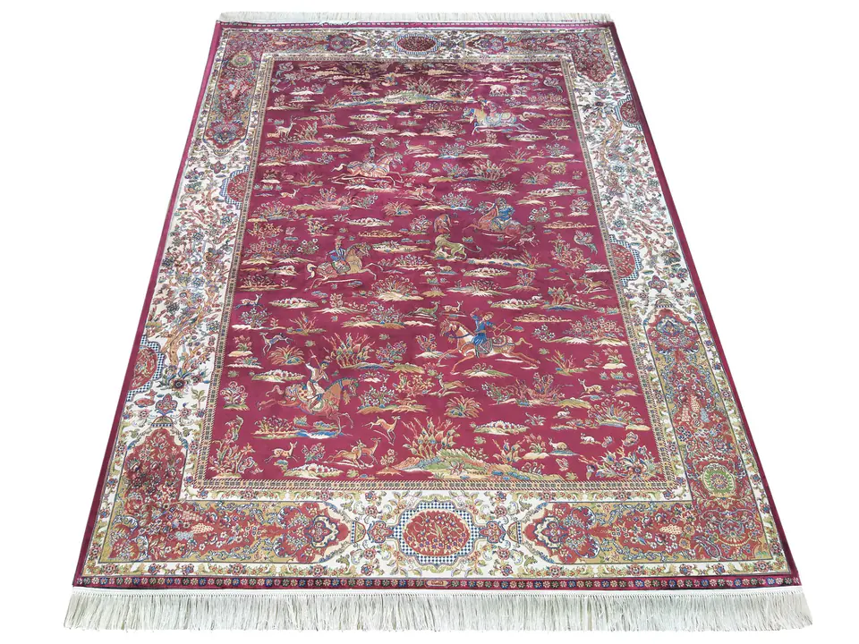 ⁨Dywan Ekskluzywny Qum Silk 10 Red : Kolor - czerwony, Rozmiar - 160 x 230 cm⁩ w sklepie Wasserman.eu